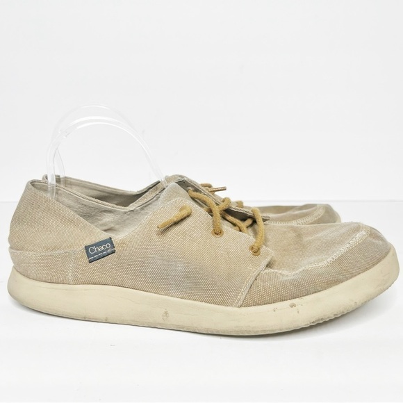 Chaco Chillos Sneakers Size 11.5 Men’s Tan Canvas Slip On - Picture 1 of 5